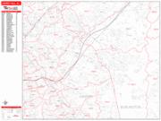 Cherry Hill Wall Map Zip Code Red Line Style 2022